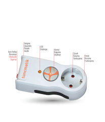 Tunçmatik Tekli Akım Korumalı Priz Anahtarlı, Fişe Takılan 1050 Joule TSK19019, TSK19020