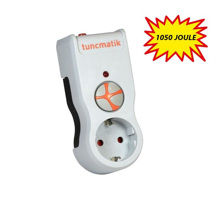 Tunçmatik Tekli Akım Korumalı Priz Anahtarlı, Fişe Takılan 1050 Joule TSK19019, TSK19020