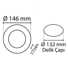 Schuar 9w Beyaz Işık 6500k 720 Lümen Sıva Altı Slim Led Panel Yuvarlak Alüminyum Kasa SC-1509-B
