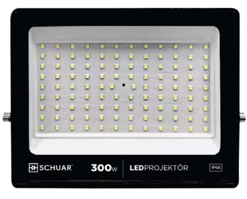 Schuar 300w LED Projektör Ultra Slim Beyaz Işık 6500k 18200 Lümen SC-1731-B