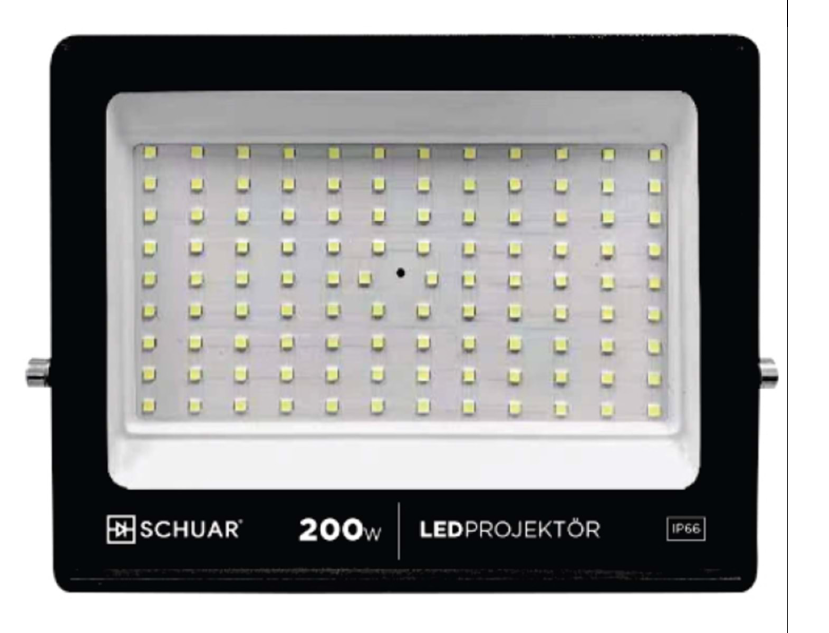 Schuar 200w LED Projektör Ultra Slim Beyaz Işık 6500k 14200 Lümen SC-1721-B