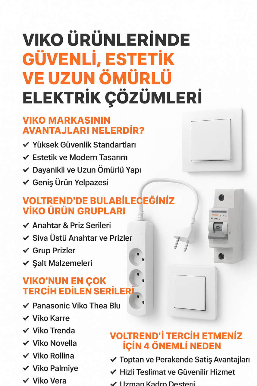 Perpa Viko Satış Noktası Volttrend ile Viko Ürünlerinde Güvenli, Estetik ve Uzun Ömürlü Elektrik Çözümleri