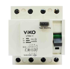 Viko 4x40 Amper 300 Miliamper Trifaze Kaçak Akım Rölesi - VTR4-40300