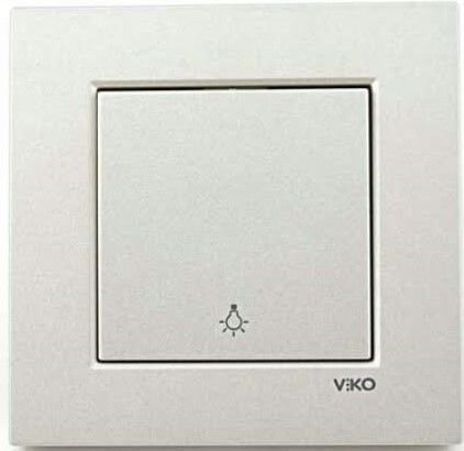 Viko Artline Novella Metalik Beyaz Light Yaylı Anahtar ÇERÇEVELİ
