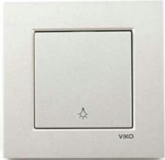 Viko Artline Novella Metalik Beyaz Light Yaylı Anahtar ÇERÇEVELİ