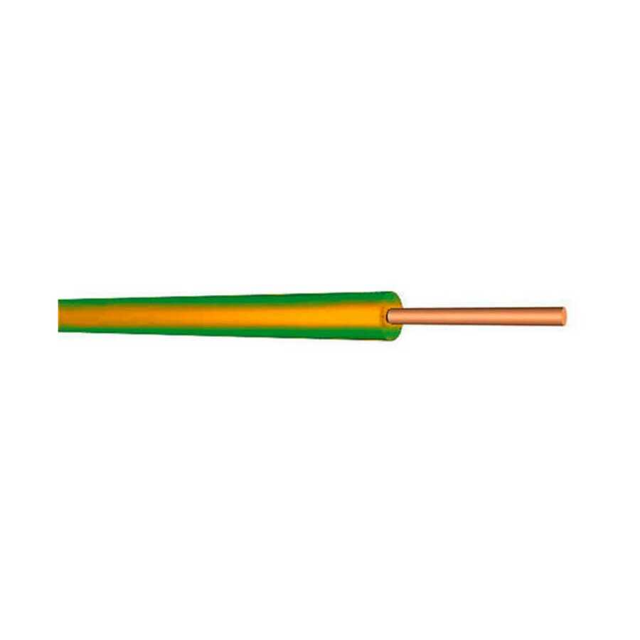 Hes Kablo 4 mm² Nya Tam Bakır TSE Kablo H057V-U  - 100 Metre Sarı Yeşil