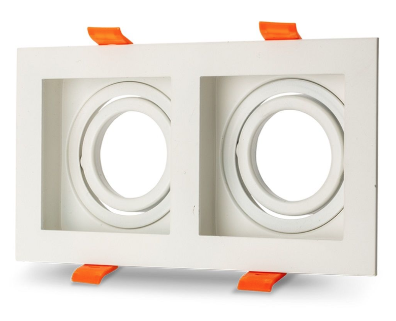 Noas Amazon Beyaz Alüminyum Dekoratif İkili Spot Kasası Kare YL60-2363