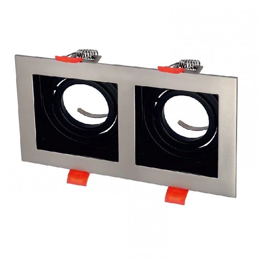 Cata Pars Satin-Siyah Kare Alüminyum Dekoratif İkili Spot Kasası CT-5226