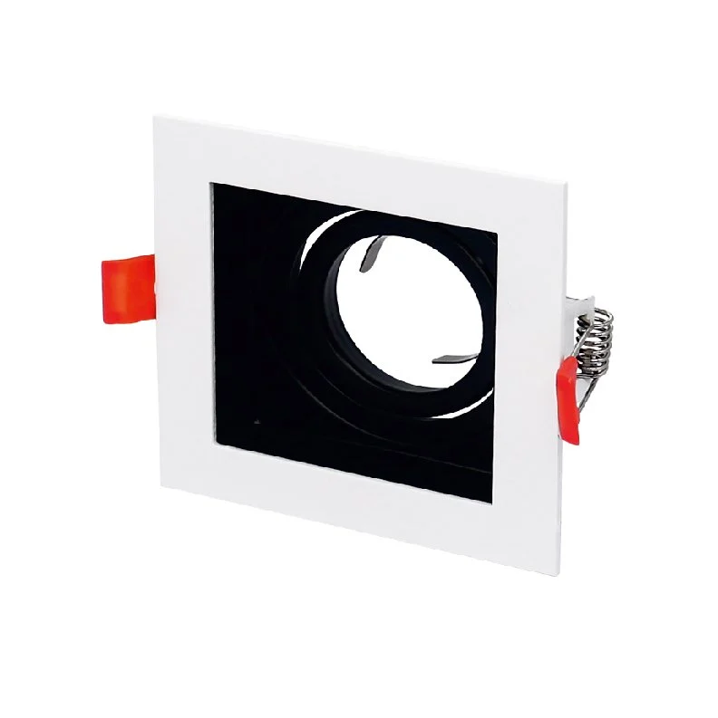 Cata Pars Beyaz-Siyah Kare Alüminyum Dekoratif Spot Kasası CT-5222