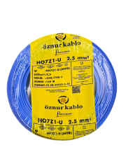 Öznur 1.5 mm² Nya Halogen Free Tam Bakır TSE Kablo H0(5/7Z1)U/R  - 100 Metre Mavi