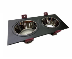 Cata Jaguar Siyah-Platin Kare Dekoratif İkili Spot Kasası CT-5054