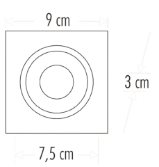 Cata Jaguar Siyah-Bakır Kare Dekoratif Spot Kasası (Daire Delik Çapı) CT-5055