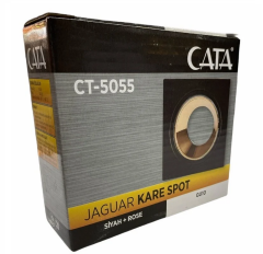 Cata Jaguar Siyah-Bakır Kare Dekoratif Spot Kasası (Daire Delik Çapı) CT-5055