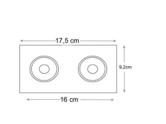 Cata Jaguar Siyah-Bakır Kare Dekoratif İkili Spot Kasası CT-5056