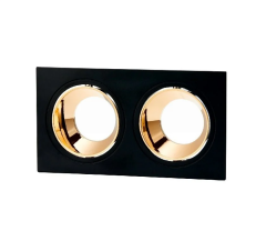 Cata Jaguar Siyah-Bakır Kare Dekoratif İkili Spot Kasası CT-5056