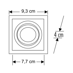 Cata Puma Siyah Kare Dekoratif Spot Kasası (Kare Delik Çapı) CT-5004