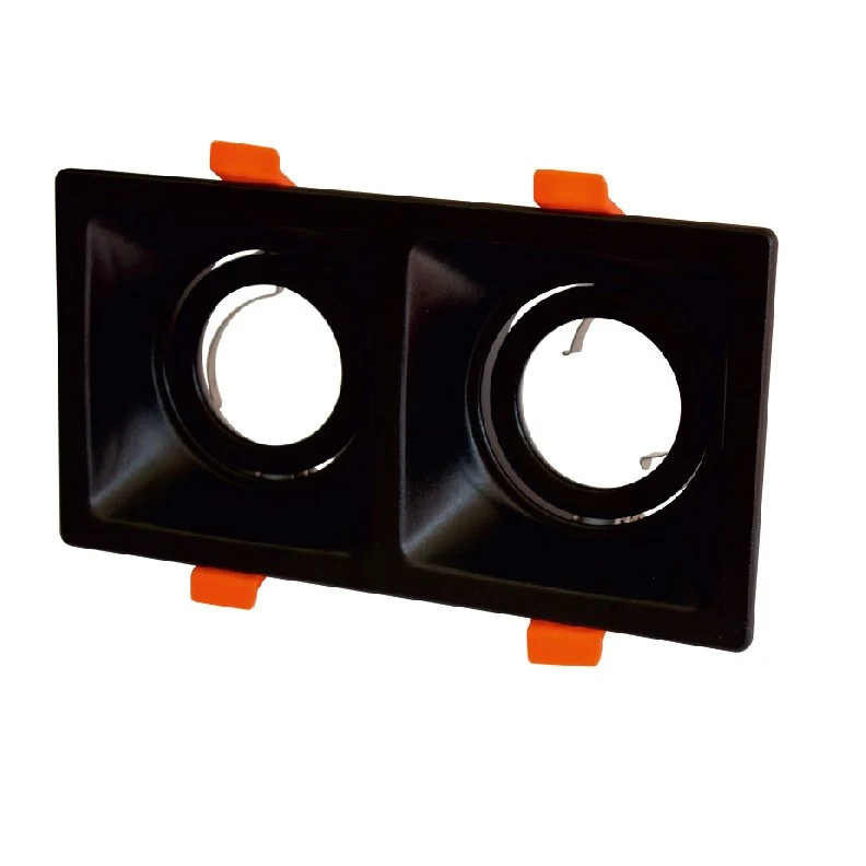 Cata Puma Siyah Kare Dekoratif İkili Spot Kasası CT-5005