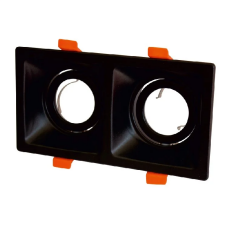 Cata Puma Siyah Kare Dekoratif İkili Spot Kasası CT-5005