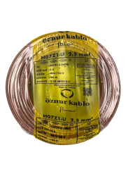 Öznur 2.5 mm² Nya Halogen Free Tam Bakır TSE Kablo H0(5/7Z1)U/R  - 100 Metre Kahverengi