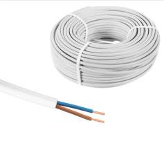2x0.75 mm² TTR Kablo Beyaz/Siyah Renk H05VV-F Tam Bakır Beyaz
