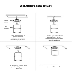 Cata Foça Siyah-Bakır 10x10cm Alüminyum Dekoratif Boş Spot Kasası CT-5421 SB