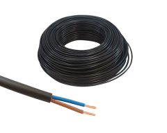 2x1 mm² TTR Kablo Beyaz/Siyah Renk H05VV-F Tam Bakır - 100 Metre Siyah