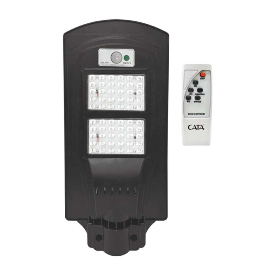 Cata 120W Beyaz Işık 6500K Sensörlü Led Kumandalı Solar Sokak Armatürü CT-4691