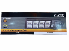 Cata 300W Beyaz Işık 6500K Sensörlü Led Kumandalı Solar Sokak Armatürü CT-4642