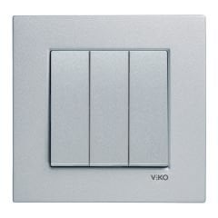 Viko Artline Novella Gümüş Üçlü Anahtar ÇERÇEVELİ
