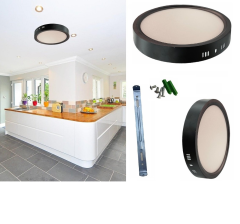 Cata CT-5235 18W Sıva Üstü Yuvarlak LED Panel Armatür - Siyah Kasa