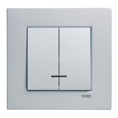 Viko Artline Novella Gümüş Işıklı Komütatör ÇERÇEVELİ