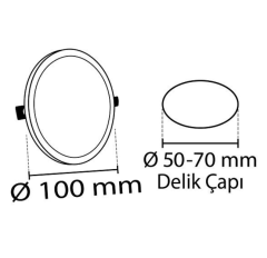 Noas 10W Plus Ayarlanabilir Sıva Altı Led Panel YL12-1000 , YL12-10001