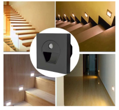 Cata 1W Ct-5170s Sensörlü Fotoselli Koridor Armatürü Led Aydınlatma Siyah Kasa