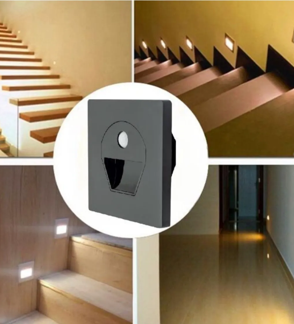 Cata 1W Ct-5170F Sensörlü Fotoselli Koridor Armatürü Led Aydınlatma Füme Kasa