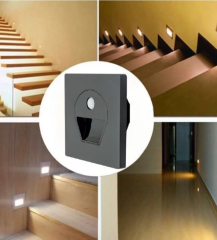 Cata 1W Ct-5170s Sensörlü Fotoselli Koridor Armatürü Led Aydınlatma Füme Kasa