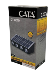 Cata Kos 20w Günışığı 3200k Solar Led Aplik Dış Mekan IP44 CT-8010