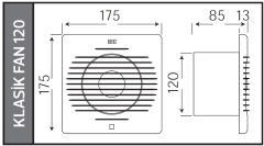 Horoz 120'lik Fan Pimaş 12CM Banyo ve Mutfak Aspiratörü 500 000 120