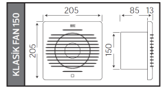 Horoz 150'lik Fan 15CM Banyo ve Mutfak Aspiratörü 500 000 150