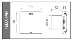Horoz 100'lük Felix Fan Pimaş 10CM Banyo ve Mutfak Aspiratörü 500 100 100