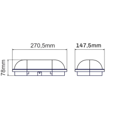 Horoz Aydos 15W Oval Beyaz Led Nem Su Geçirmez Banyo Bahçe Balkon Tavan Duvar Aplik Lamba