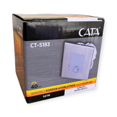 Cata 1,5W Ct-5183 Sensörlü Koridor Kare Led Aydınlatma Satin Kasa