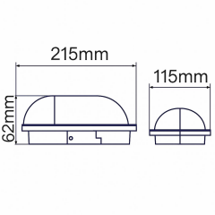 Horoz Aydos 15W Oval Siyah Led Nem Su Geçirmez Banyo Bahçe Balkon Tavan Duvar Aplik Lamba