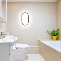 Horoz Aydos 15W Oval Siyah Led Nem Su Geçirmez Banyo Bahçe Balkon Tavan Duvar Aplik Lamba
