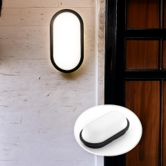 Horoz Aydos 20W Oval Siyah Led Nem Su Geçirmez Banyo Bahçe Balkon Tavan Duvar Aplik Lamba