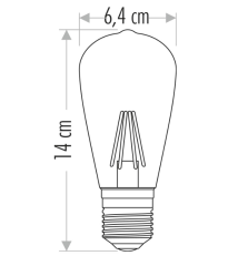 Cata 8W CT-4290 Rustik Uzun Filament Led Ampul ST64  - Sarı Işık (2700K)