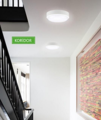 Horoz Artos 15W Yuvarlak Beyaz Led Nem Su Geçirmez Banyo Bahçe Modern Tavan Lambası