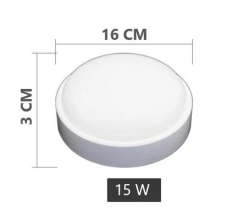 Horoz Artos 15W Yuvarlak Beyaz Led Nem Su Geçirmez Banyo Bahçe Modern Tavan Lambası
