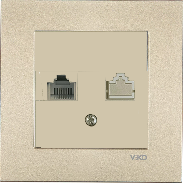 Viko Artline Novella Bronz Tekli Nümeris Cat-3 Telefon Prizi ÇERÇEVELİ