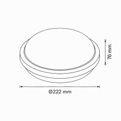 Horoz Artos 15W Yuvarlak Siyah Led Nem Su Geçirmez Banyo Bahçe Modern Tavan Lambası