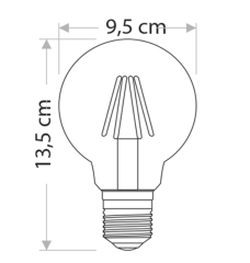 Cata 6W CT-4286 Rustik G-95 Uzun Filament Led Glop Ampul - Sarı Işık (2700K)
